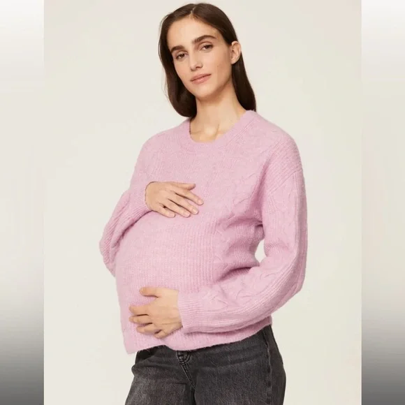 Splendid Lilac Natalia Maternity Sweater, RTR - Picture 1 of 8